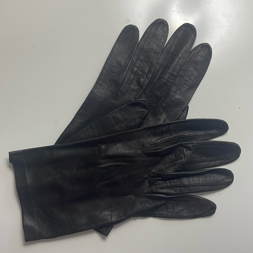 Vintage Bonkid kidskin leather women’s gloves black